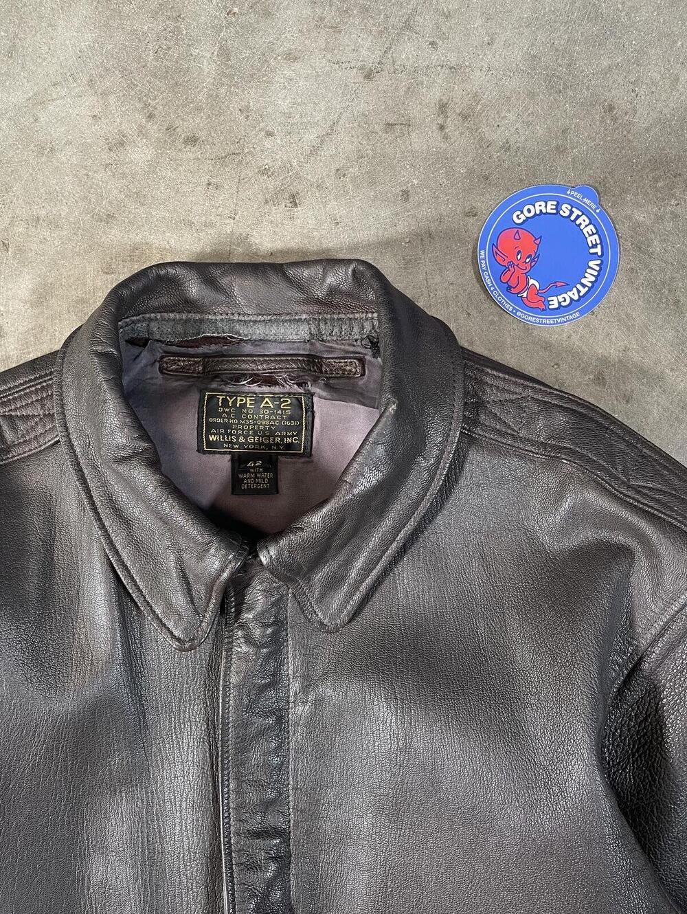 Vintage 80s Type A-2 Military Aviation Flight Jacket 19x26